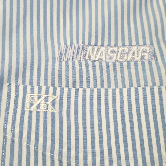 "NASCAR" Cutter & Buck Button Down Stripe Long Sleeve Shirt - Picture 2 of 4